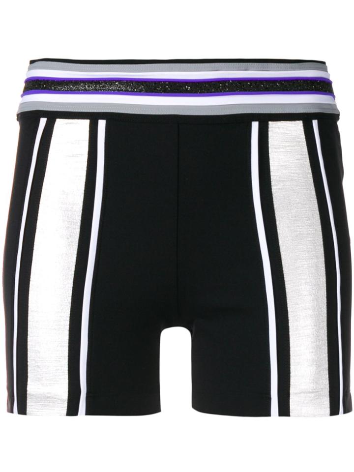 No Ka' Oi Glittery Detailing Compression Shorts - Black