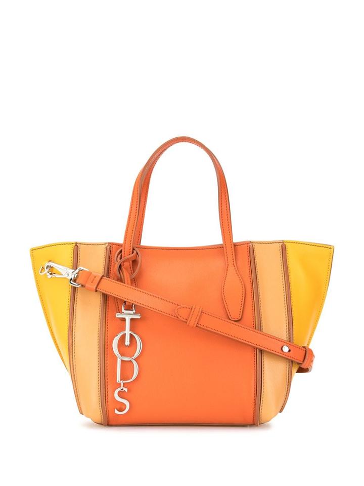 Tod's Small Colour Block Tote - Orange