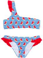 Mc2 Saint Barth Kids Teen Striped Watermelon Print Bikini -