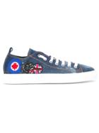 Dsquared2 Patched Denim Trainers - Blue
