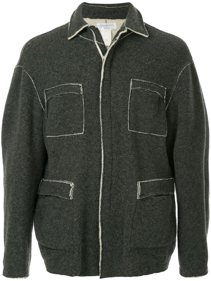 Yohji Yamamoto Vintage Contrasting Details Zipped Jacket - Grey