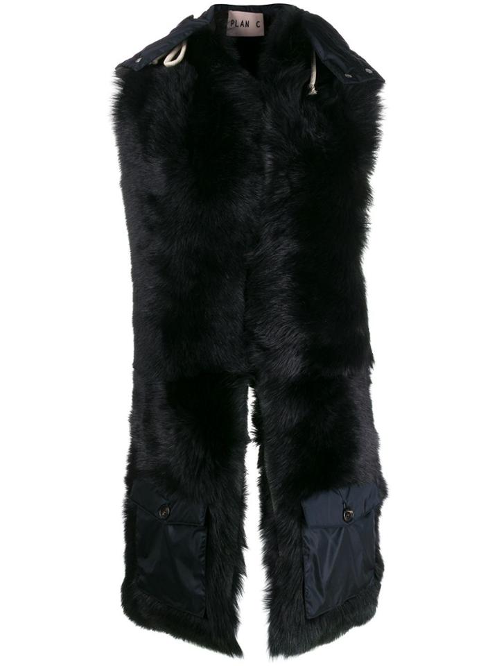 Plan C Long Hooded Scarf - Black