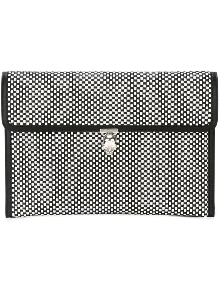 Alexander Mcqueen Woven Skull Flap Clutch