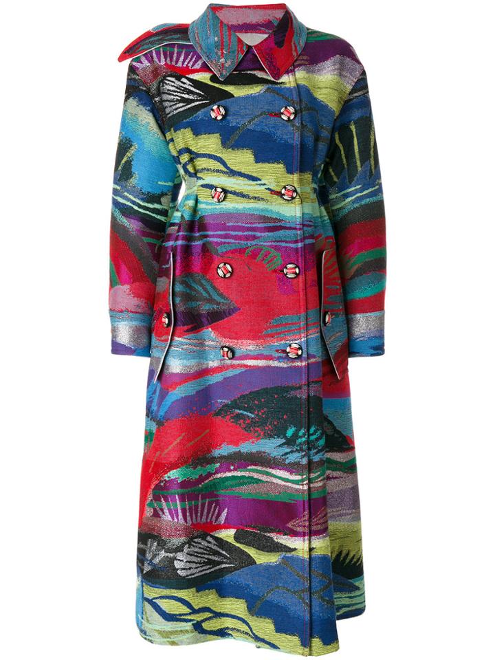 Giorgio Armani Printed Oversized Coat - Multicolour