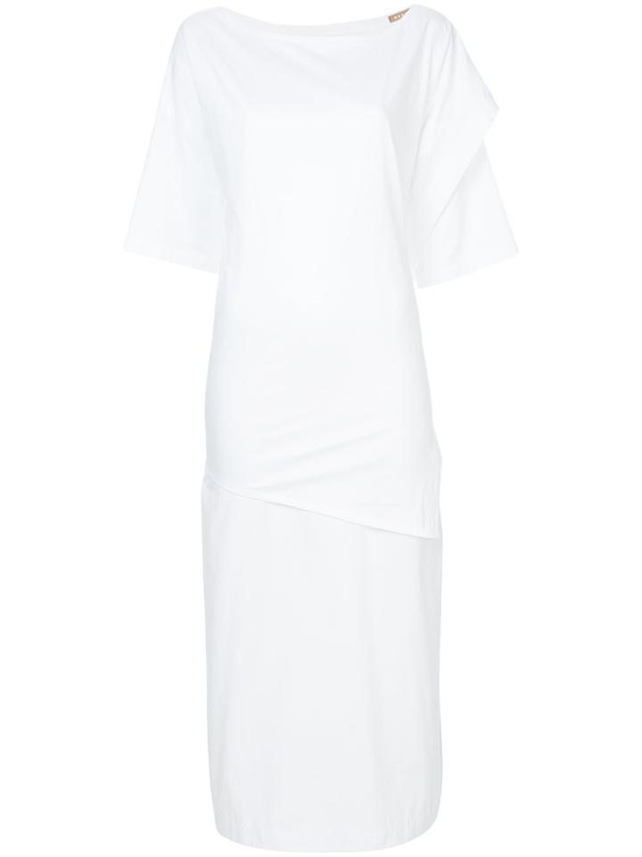 Nehera Square Neck Layered Dress - White