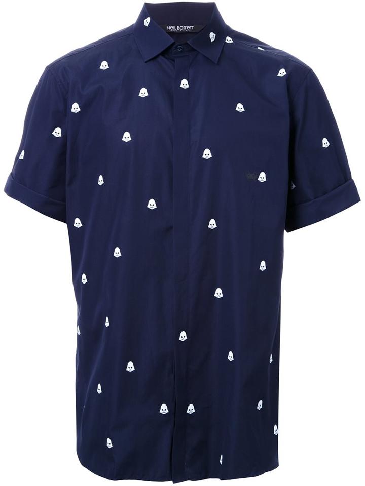 Neil Barrett Pixel Monster Print Shirt