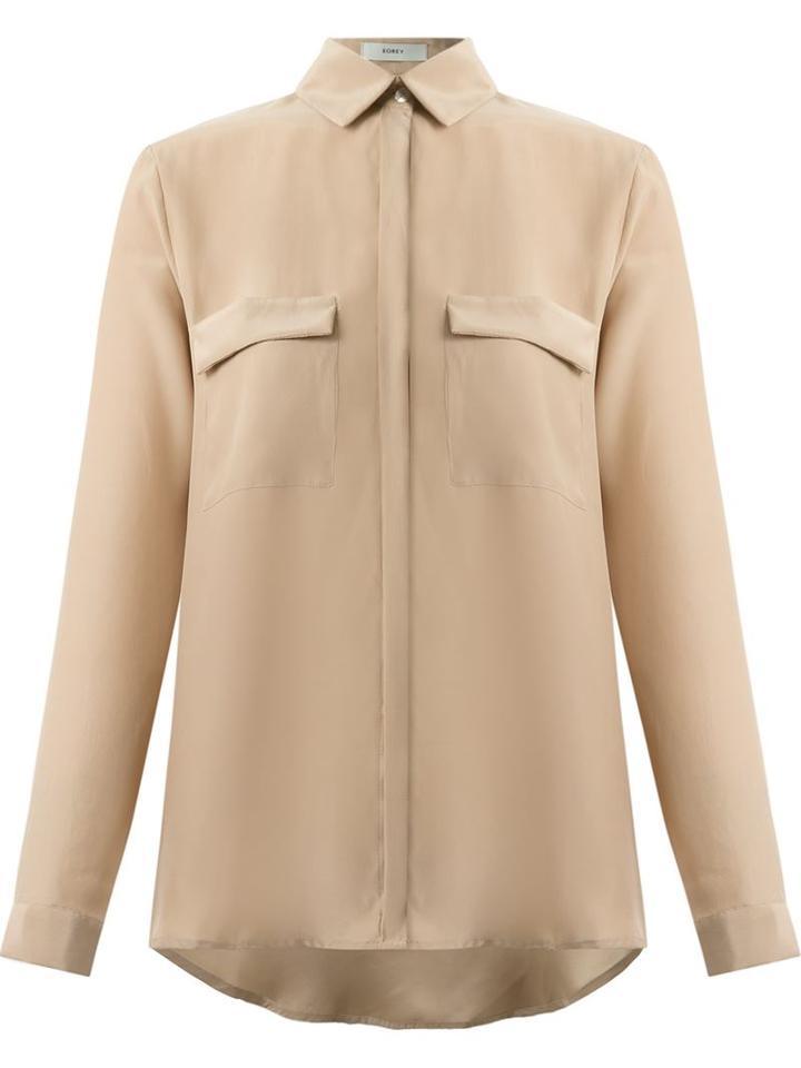 Egrey Pocket Shirt, Women's, Size: Medium, Nude/neutrals, Silk