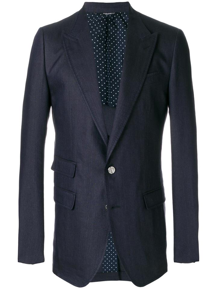 Dolce & Gabbana Multi-pocket Tailored Jacket - Blue