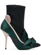 Nº21 Abstract Bow Ankle Boots - Black