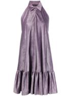 Talbot Runhof Satin Corduroy Dress - Purple