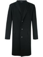 Issey Miyake Men Single Breasted Coat, Size: 4, Black, Lyocell/wool