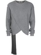 Chalayan Ribbed Scarf Sweater - Grey