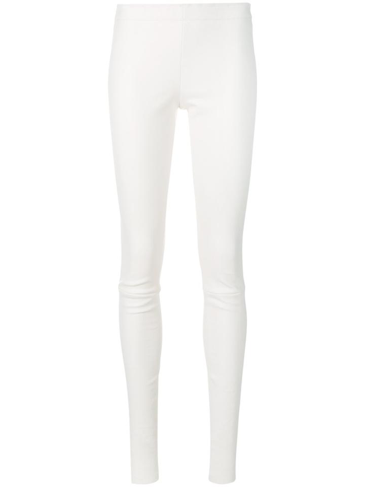 Stouls Skinny Leather Trousers - White