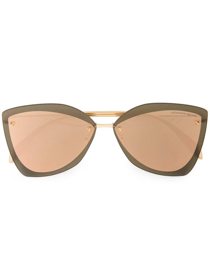 Alexander Mcqueen Eyewear Oversized Tinted Sunglasses - Metallic
