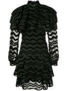 Christian Siriano Zigzag Pattern Dress - Black