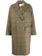 Stella Jean Checked Double Breasted Coat - Green