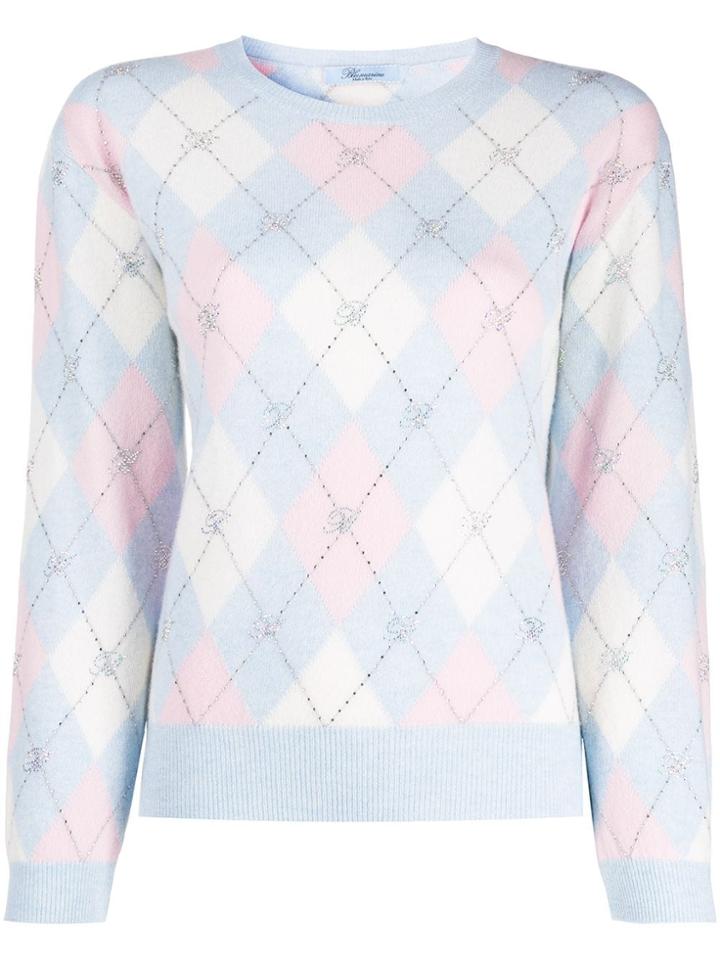 Blumarine Geometric-print Jumper - Blue