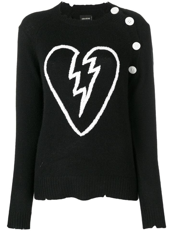 Zadig & Voltaire Broken Heart Intarsia Jumper - Black