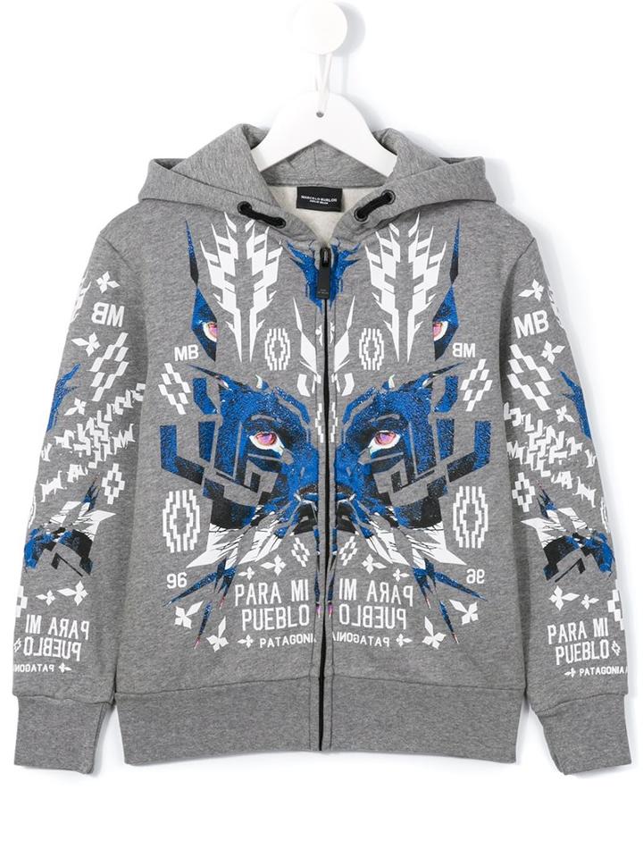 Marcelo Burlon County Of Milan Kids Graphic Print Hoodie, Boy's, Size: 12 Yrs, Grey