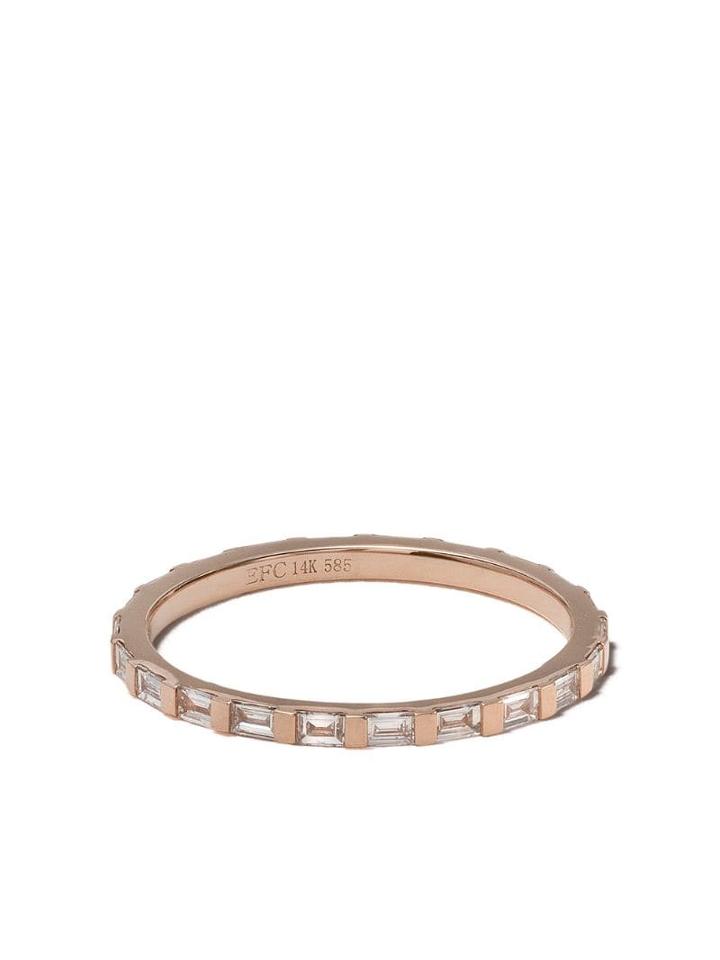 Ef Collection 14kt Rose Gold Diamond Baguette Eternity Stack Ring