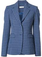 Altuzarra Button Up Checked Blazer, Women's, Size: 36, Blue, Polyester/acetate/cotton/spandex/elastane