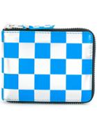 Comme Des Garçons Wallet Checkered Zipped Wallet - Blue
