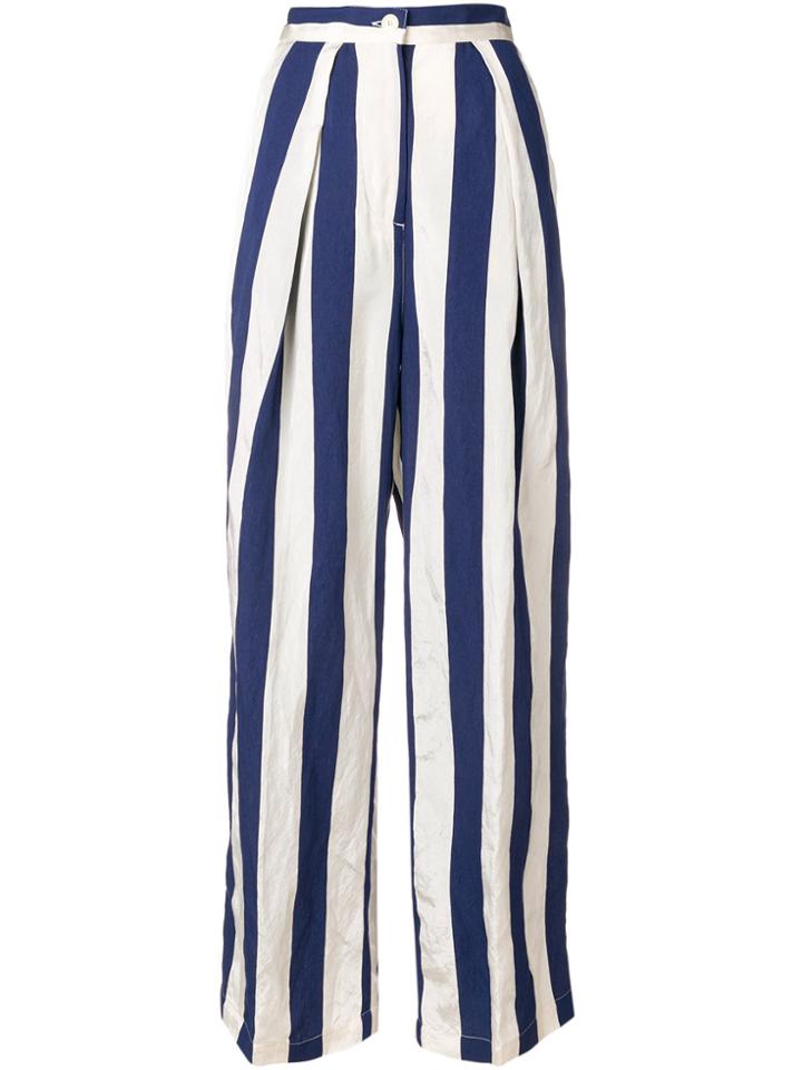 Aspesi Striped Wide-leg Trousers - Grey
