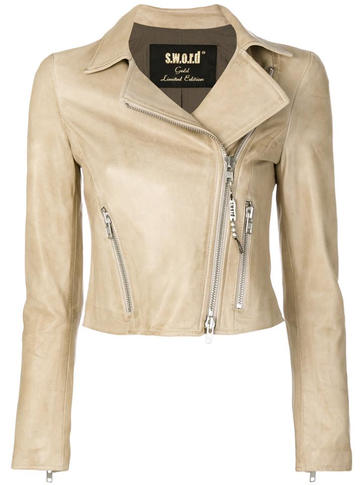 S.w.o.r.d 6.6.44 Biker Jacket - Nude & Neutrals
