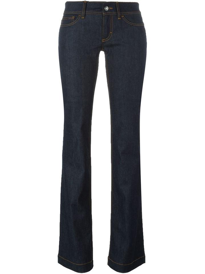 Dolce & Gabbana Bootcut Jeans, Women's, Size: 42, Blue, Cotton/polyester/spandex/elastane/calf Leather