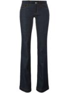 Dolce & Gabbana Bootcut Jeans, Women's, Size: 42, Blue, Cotton/polyester/spandex/elastane/calf Leather
