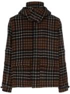 Lou Dalton X Gloverall Check Print Knitted Hooded Jacket - Brown