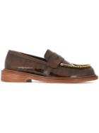 Le Mocassin Zippe Patent Mocassin Loafers - Brown