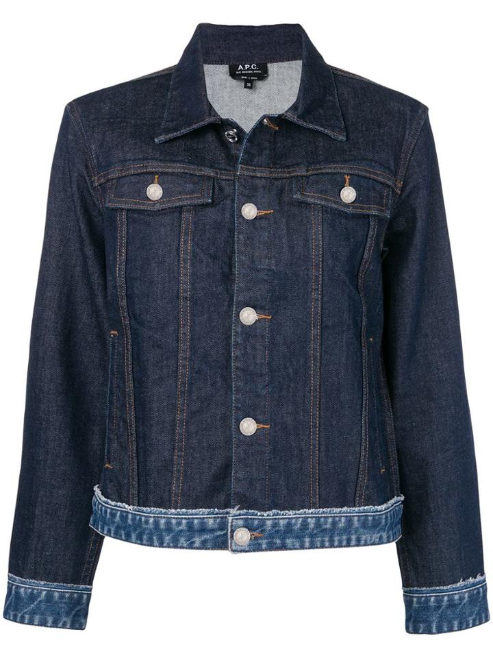 A.p.c. Stitch Detail Denim Jacket - Blue