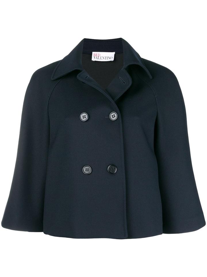 Red Valentino Double Breasted Cape Jacket - Blue