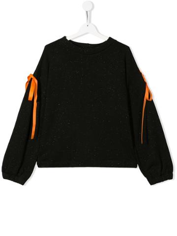 Mariuccia Milano Kids Teen Side Tie-fastening Sweater - Black