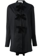 See By Chloé Bow Appliqué Shirt, Women's, Size: 40, Black, Cotton/polyamide