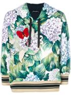 Dolce & Gabbana - Hydrangea Printed Hoodie - Women - Cotton - 42, Black, Cotton