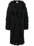 Saint Laurent Cable Knit Cardi-coat - Black