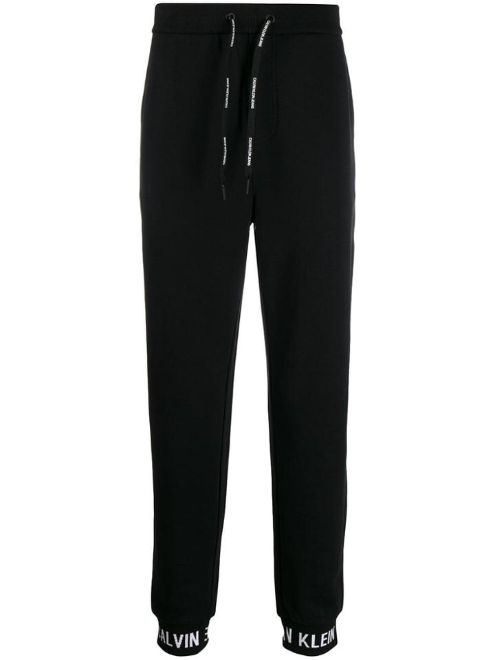 Calvin Klein Jeans Branded Cuff Track Pants - Black