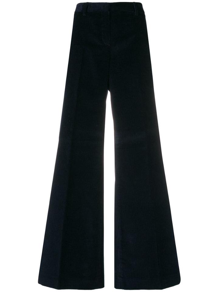 Alberto Biani Corduroy Palazzo Trousers - Blue