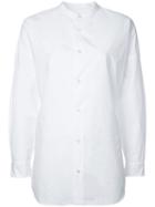 En Route Band Collar Shirt, White, Cotton