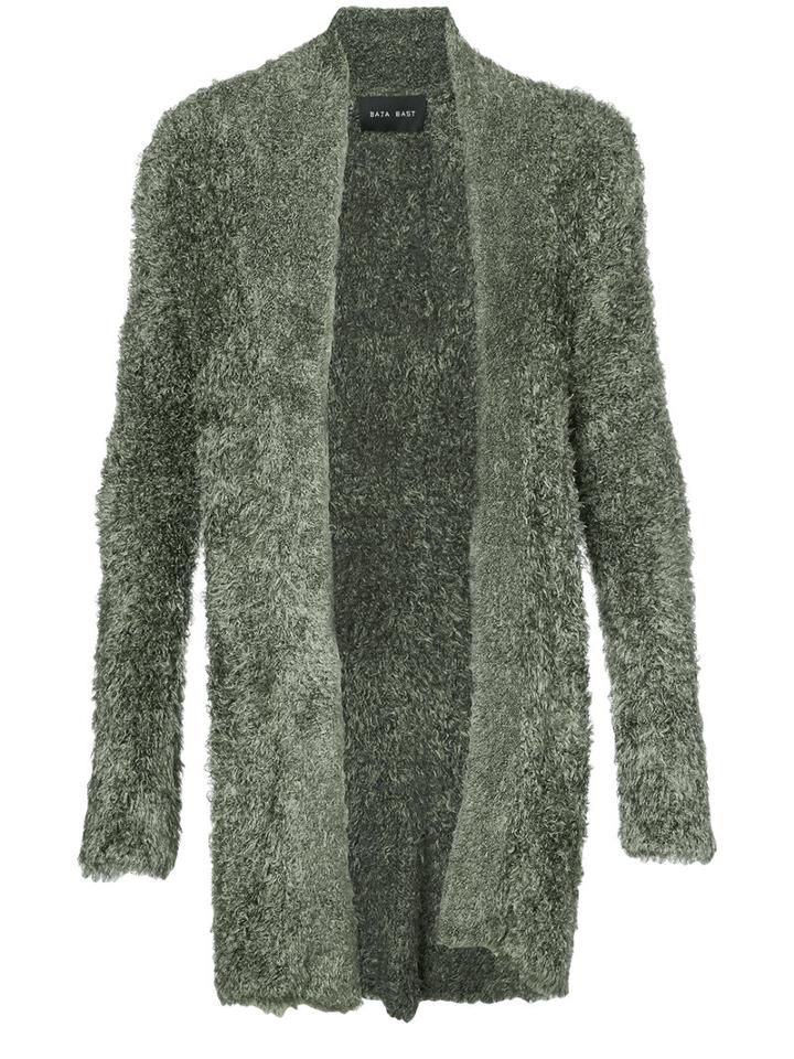 Baja East - Long Open Cardigan - Unisex - Silk/polyamide - 1, Green, Silk/polyamide