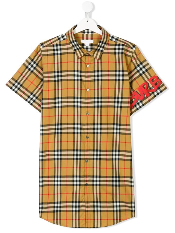 Burberry Kids Teen Classic Check Shirt - Nude & Neutrals