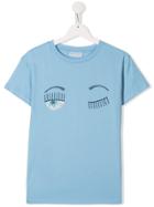 Chiara Ferragni Kids Teen Winking Eyes T-shirt - Blue