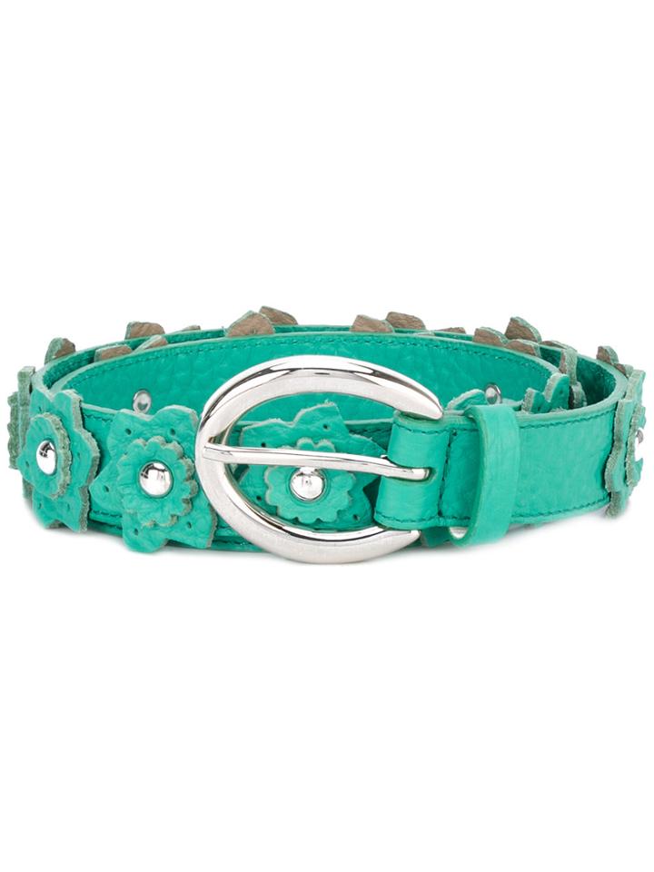 Orciani Flower Applique Belt - Green