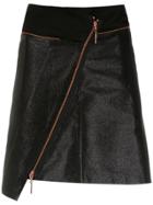 Tufi Duek Metallic Asymmetric Skirt - Black