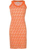 Fendi Ff Jersey Mini Dress - Orange