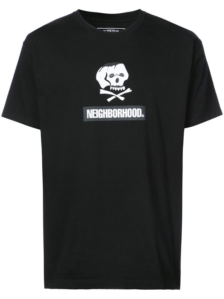 Neighborhood Skull Print T-shirt - Black