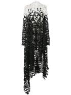 Oscar De La Renta Floral Crochet Long Top - Black