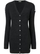 Versace Jeans Long V-neck Cardigan - Grey